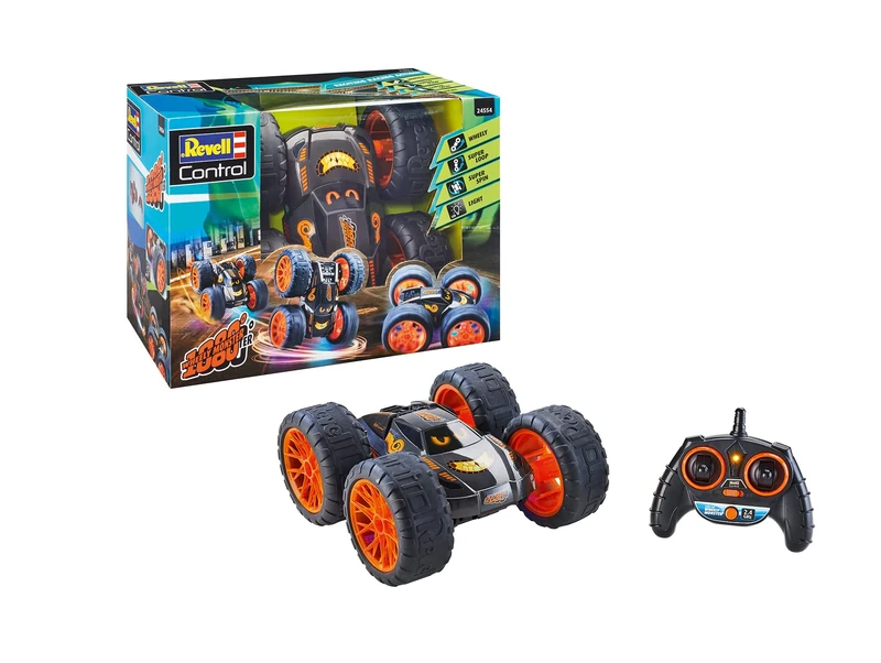 Revell 24554 RC Stunt Car Wheely Monster Remote Controlled, Black/Orange