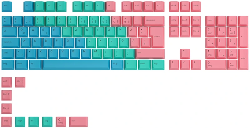 Glorious Gaming 115x GPBT Keycaps - Cherry Profile, Super Durable PBT Plastic, Eye Catching Aesthetics, Superior Sound, Original Typeface, Pastel - German QWERTZ Layout