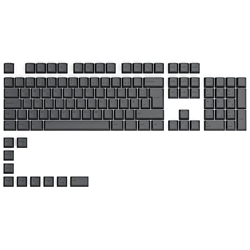 Glorious Gaming 115x GPBT Keycaps - Cherry Profile, Super Durable PBT Plastic, Eye Catching Aesthetics, Superior Sound, Original Typeface, German Layout - Black Ash