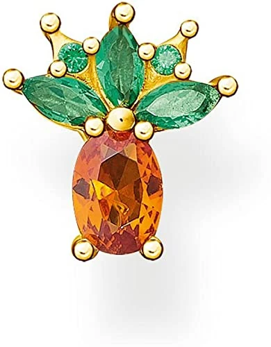 THOMAS SABO Single ear stud pineapple gold 925 Sterling Silver, 18k Yellow Gold Plating