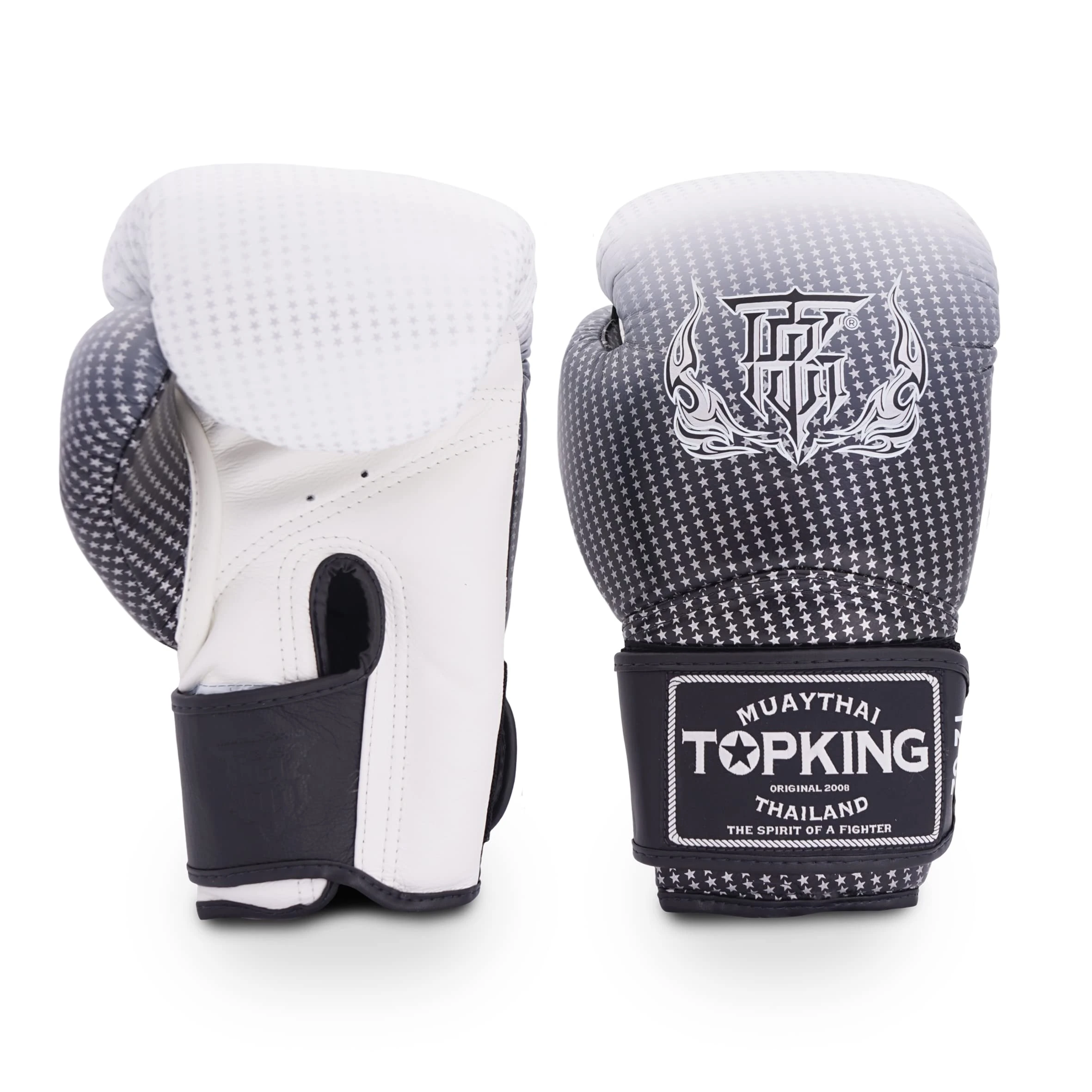 Top King Super Star Breathable Leather Gloves Muay Thai Boxing Gloves for Training or Sparring - 8oz, 10oz, 12oz, 14oz, 16oz