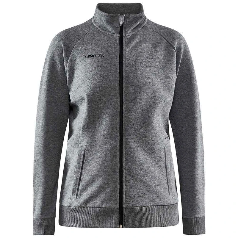 Craft Women's CORE Soul Full Zip JKT W Hooded Sweatshirt, DK Grey Melange, XL