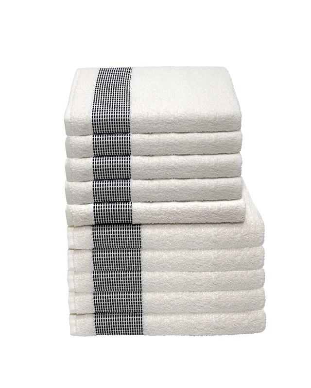 Italian Bed Linen N.10 Pieces Kate Sponge, Dark Blue Hatch, 50 x 100 cm - Image 1