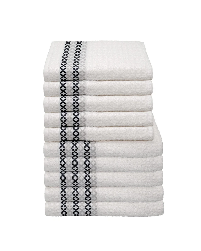 Italian Bed Linen N.10 Pieces Kate Sponge, Light Grey/Dark Grey Rhombus, 50 x 100 cm