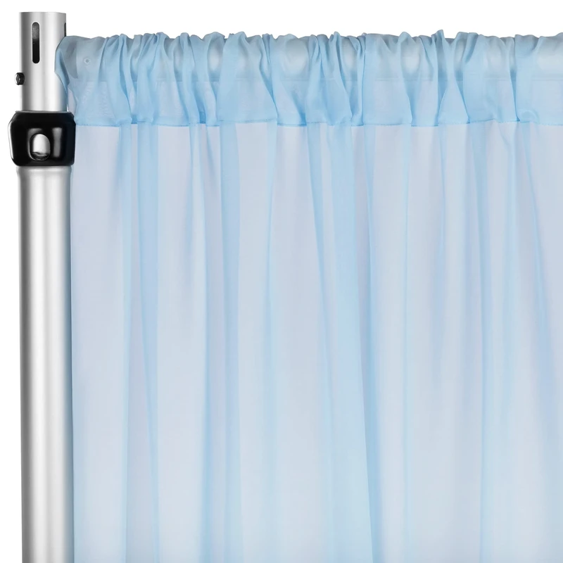 CV Linens bkdp_10x58_chif_bb Chiffon Curtain-305cm x 147cm | Drape Panel | Baby Blue | 1 Pc - Image 1