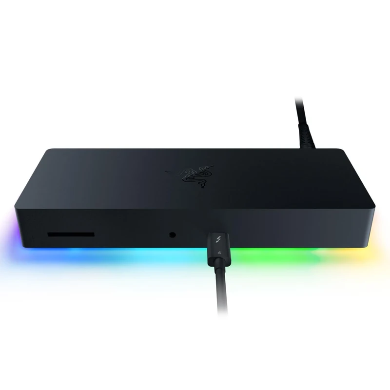 Razer Thunderbolt 4 Dock Chroma - Premium Hub with RGB Lighting for Windows and Mac (10 Ports in One, Output to Two 4K Monitors or One 8K Monitor) Black