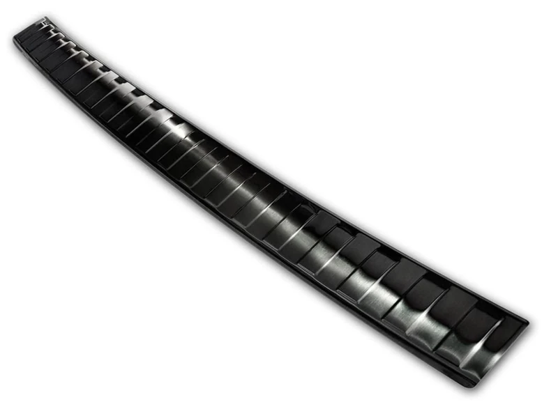 Avisa Black Stainless Steel Rear bumper protector compatible with Dacia Sandero III 2020-2022 & Facelift 2022- incl. Stepway 'Ribs' (2-pieces)