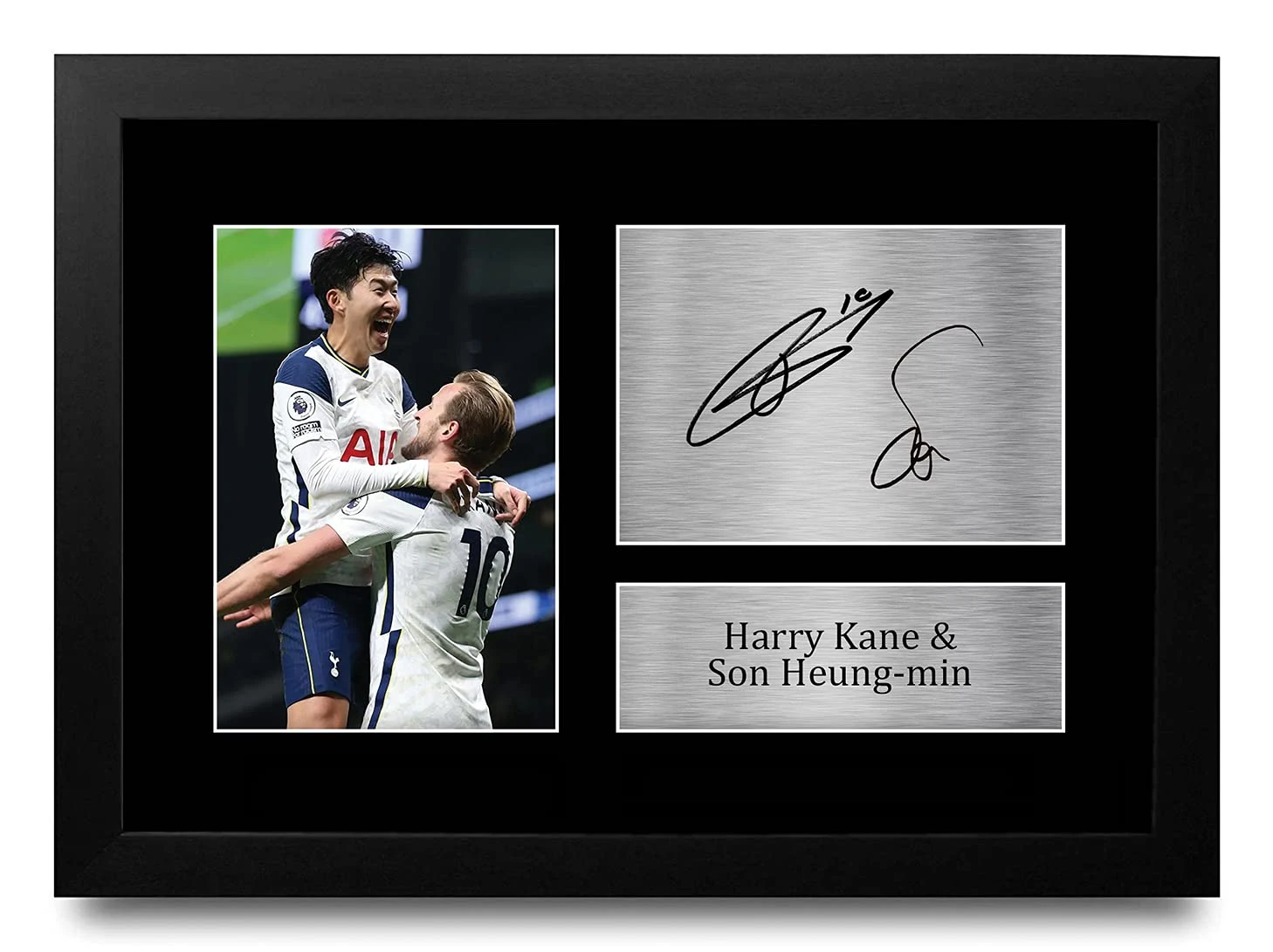 HWC Trading FR A4 Harry Kane & Son Heung-min Tottenham Hotspurs Spurs Gifts Printed Signed Autograph Picture for Football Fans and Supporters - A4 Framed