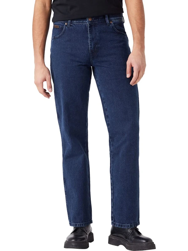 Wrangler Men's Texas Contrast Straight Jeans, Coalblue Stone, 34W / 34L
