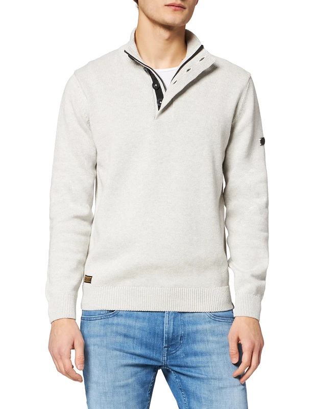 camel active Men's 4095406K49 Jumper, steingrau, S