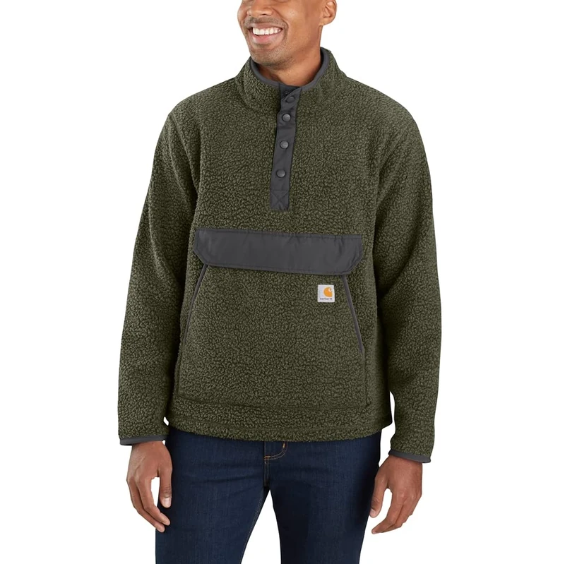 Carhartt Mens Relaxed Fit Pullover Sherpa Fleece Jacket