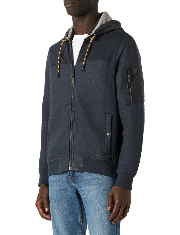 camel active Men's 409325/6f05 Cardigan Sweater, Night Blue, L