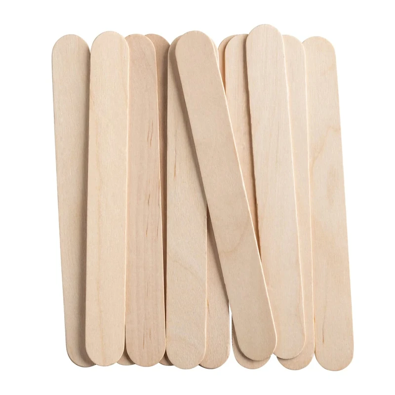 [100 Count ] Jumbo 6 Inch Wooden Multi-Purpose Popsicle Sticks,Craft, ICES, Ice Cream, Wax, Waxing, Tongue Depressor Wood Sticks