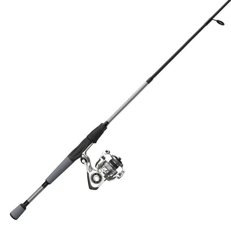 Quantum Throttle 6'6" 2-Piece IM8 Graphite Spinning Rod and Reel Combo, Medium Power, Fast Action, 11 Bearing Reel, 16 Lb Max Drag, 30" Retrieve, Ambidextrous, Silver, Adult, Trout, Bass, Walleye