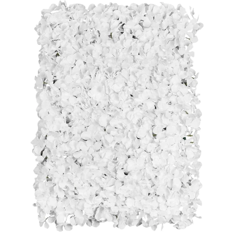 Silk Hydrangeas Flower Wall Backdrop Panel | 1 Piece | White | 41 cm x 61 cm