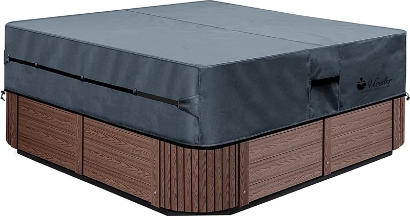 pool spa part Waterproof Heavy Duty Water-Resistant Polyester Hot Tub Cover,UV Protection SPA Cover for Hot Tub (83"(L) x83(W) x20(H), Dark Gray)