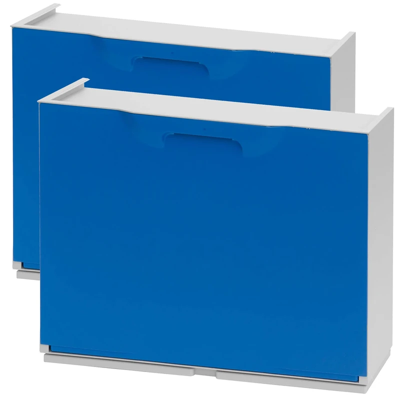 WELLHOME Pack of 2 Blue Polypropylene Shoe Rack, 40,1x51x17,3 cms. c/u