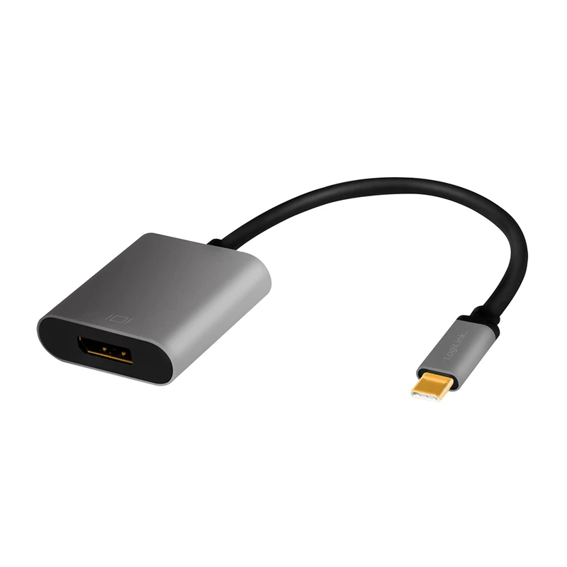 Logilink CUA0102 USB 3.2 Gen 1-DisplayPort Adapter Cable 4K/60 Hz, Aluminium, Black/Grey, 0.15 m