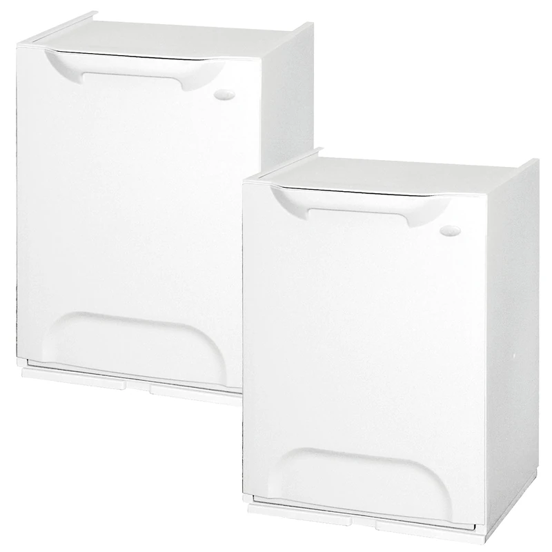 WELL HOME MOBILIARIO & DECORACIÓN Pack of 2 White Polypropylene Recycling Bins with Tank Inside 40 litres Total