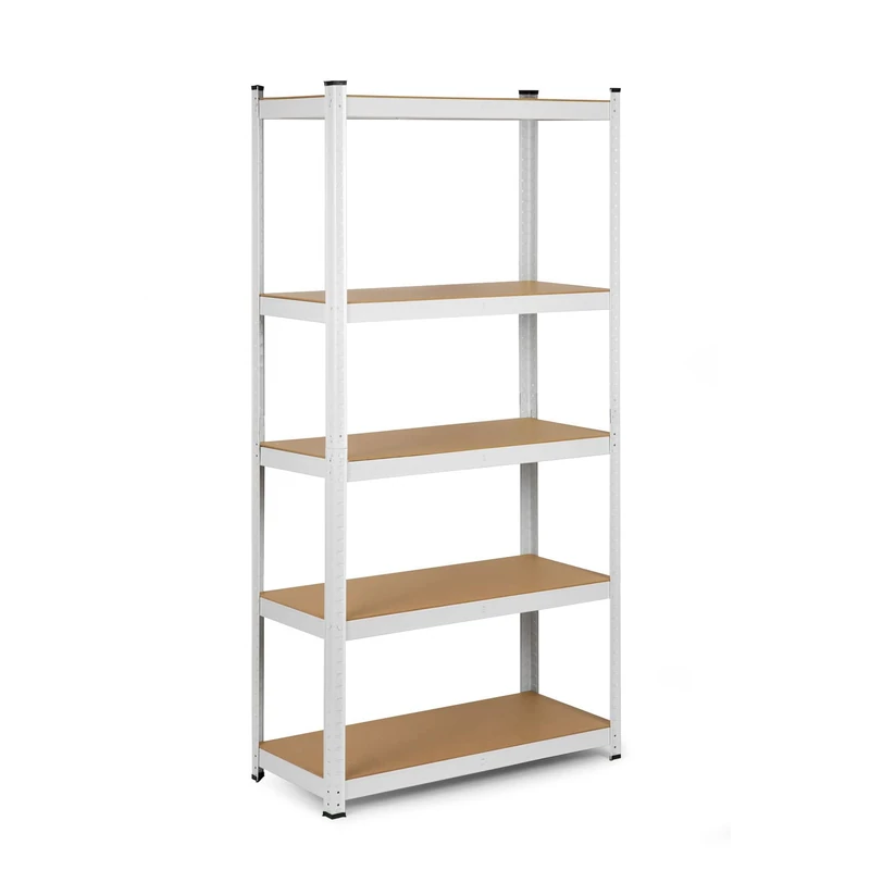 Humberg Shelving Unit Heavy-Duty with Steel Frame Metal Maximum Load 875 kg 5 Shelves 40 x 90 x 180 cm White