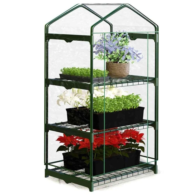 Mini balcony greenhouse film 3 shelves 125x69x49cm