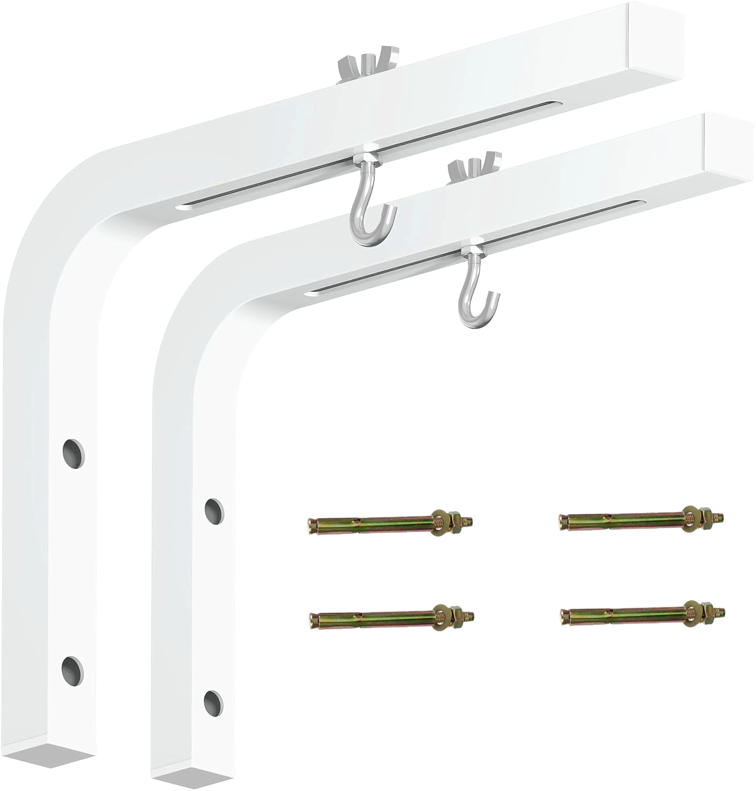 Milisten 2pcs Projector Screen Bracket L Bracket Wall Hanging Mount Adjustable Extension Wall Hanging Mount with Hook