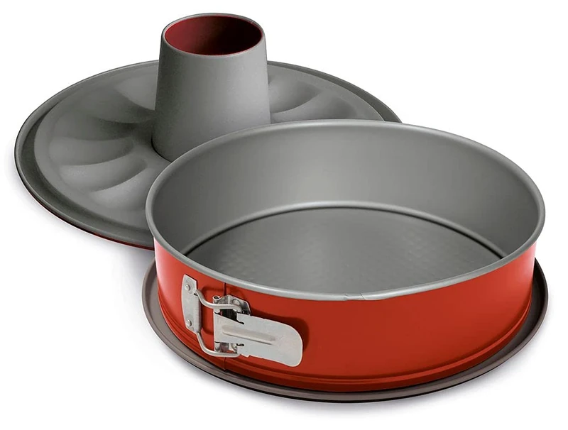 Guardini Rossana 2.0 28 cm 2 Bottoms Openable Cake Tin with Non-Stick Coating - Red/Grey