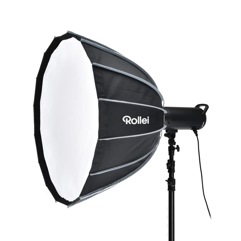 Rollei Professional click deep softbox with grid 90 cm soft box for studio portrait and nude photography in black with silver inlay.