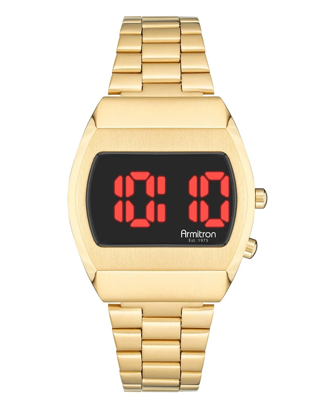 Armitron Sport Retro Digital Chronograph Bracelet Watch,Gold