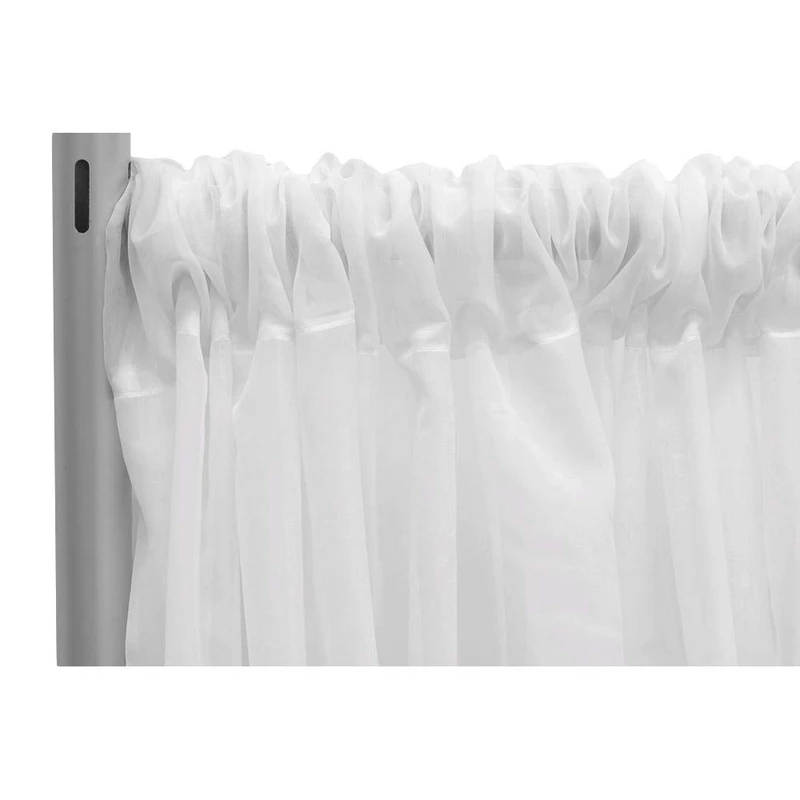 CV Linens 11444us Durchsichtiger Vorhang, schwer entflammbar, 3 m x 299,7 cm, Weiß, 1 Stück Sheer Voile Flame Retardant Drape-305cm x 300cm | Backdrop Curtain Panel | White | 1 Pc, Solid - Image 1
