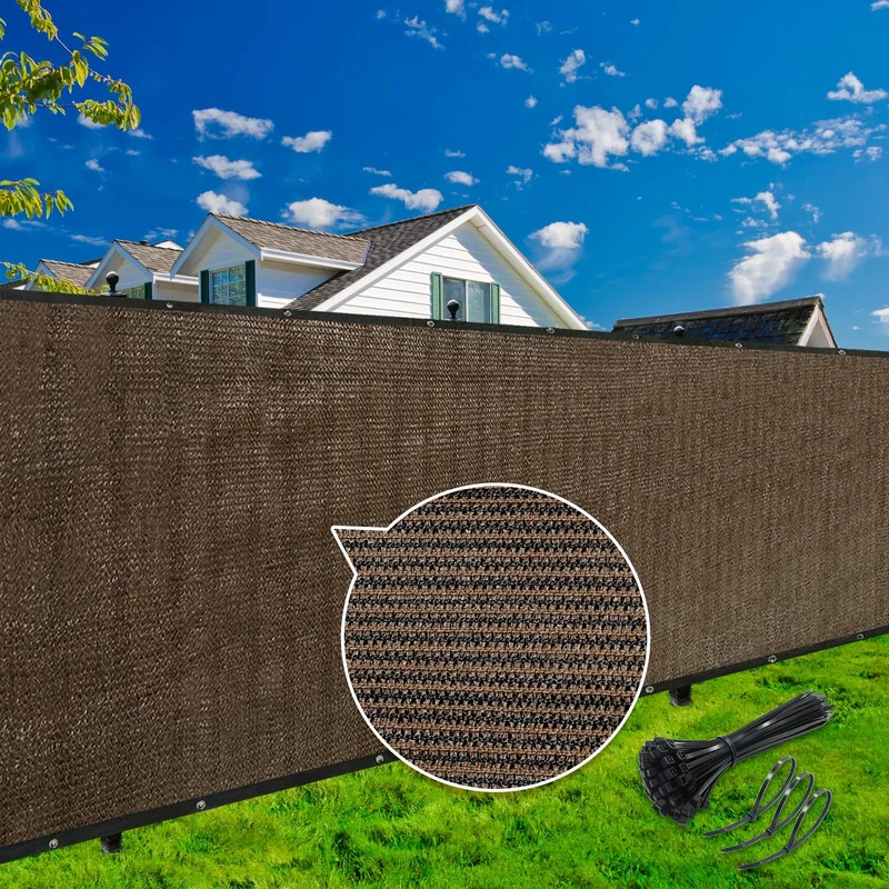 KANAGAWA 4ft x 50ft Privacy Screen Fence, 90% Blockage Heavy Duty 175 GSM Fencing Mesh Net Cover for Outdoor Wall Garden Yard Backyard 40 Cable Zip Ties Included Brown