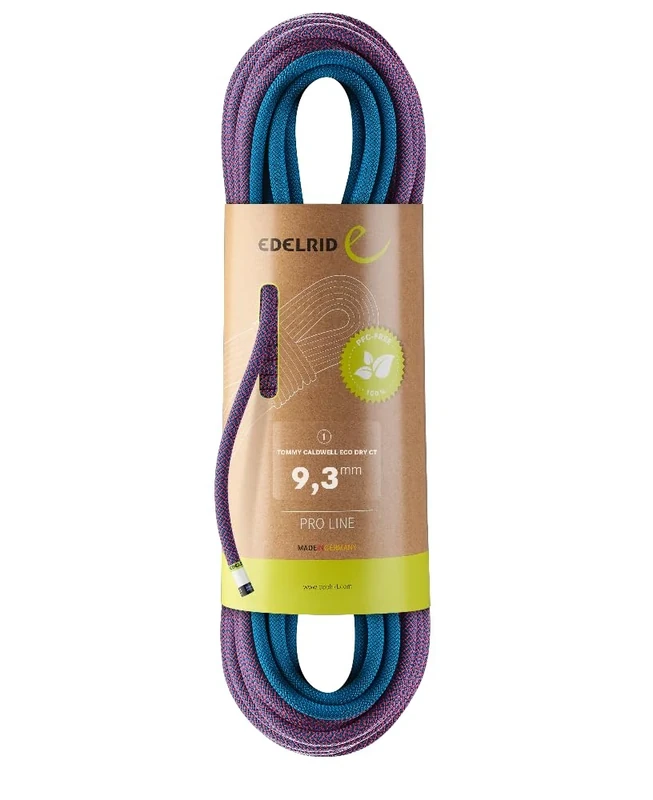 EDELRID Unisex - Adult Tommy Caldwell Eco Dry CT 9.3mm Climbing Rope, Pink Turquoise, 60M