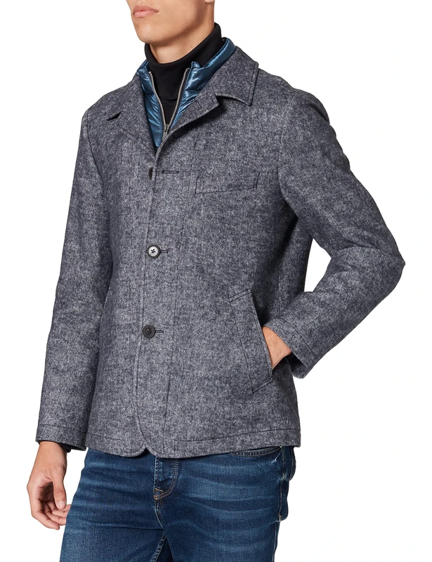 Pierre Cardin Men's Herren Sakko Gemustert Mac-4-Vest Futureflex Blazer, Blue, 42S