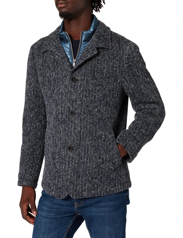 Pierre Cardin Men's Herren Sakko Gemustert Mac-4-Vest Futureflex Blazer, Blue, 50R