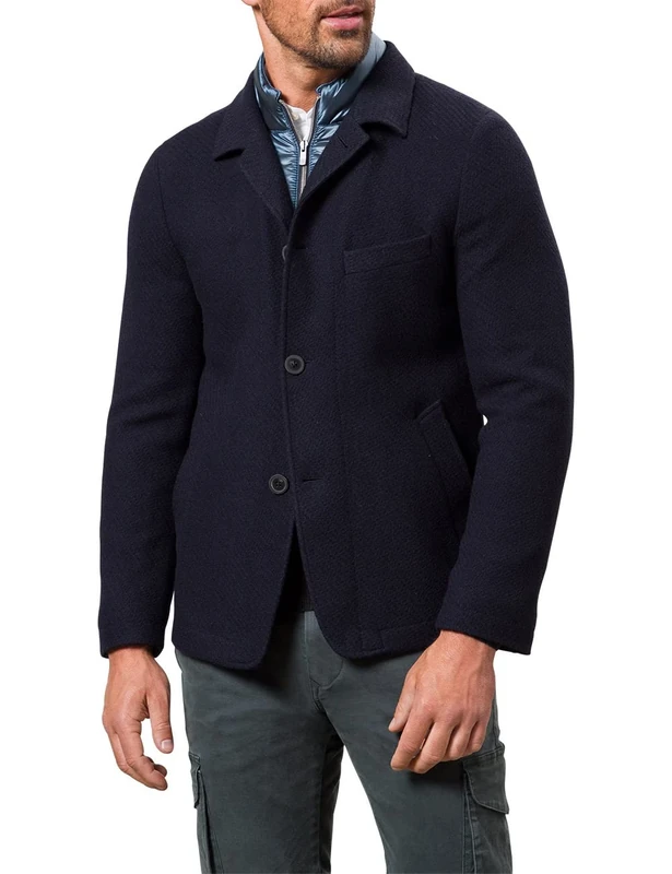 Pierre Cardin Men's Herren Sakko Gemustert Mac-4-Vest Futureflex Blazer, Blue, 36R