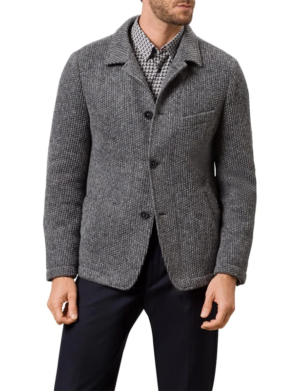 Pierre Cardin Men's Futureflex Jacket Patterned Mac-4 Vest Blazer, Gray, 40