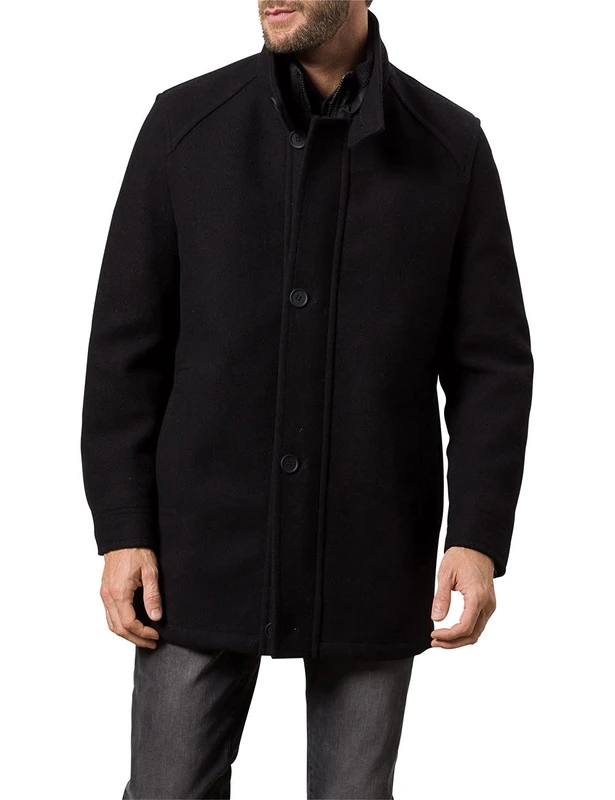Pierre Cardin Men's Overjacket Futureflex Coat, Black, 34