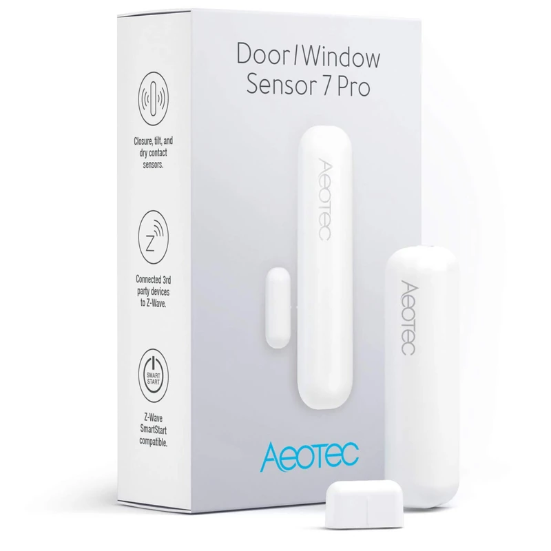 AEOTEC ZWA012-C, Z-Wave Plus Enabled 3-1, Zwave Hub Required, Gen 7, White (Door/Window Sensor 7 Pro)