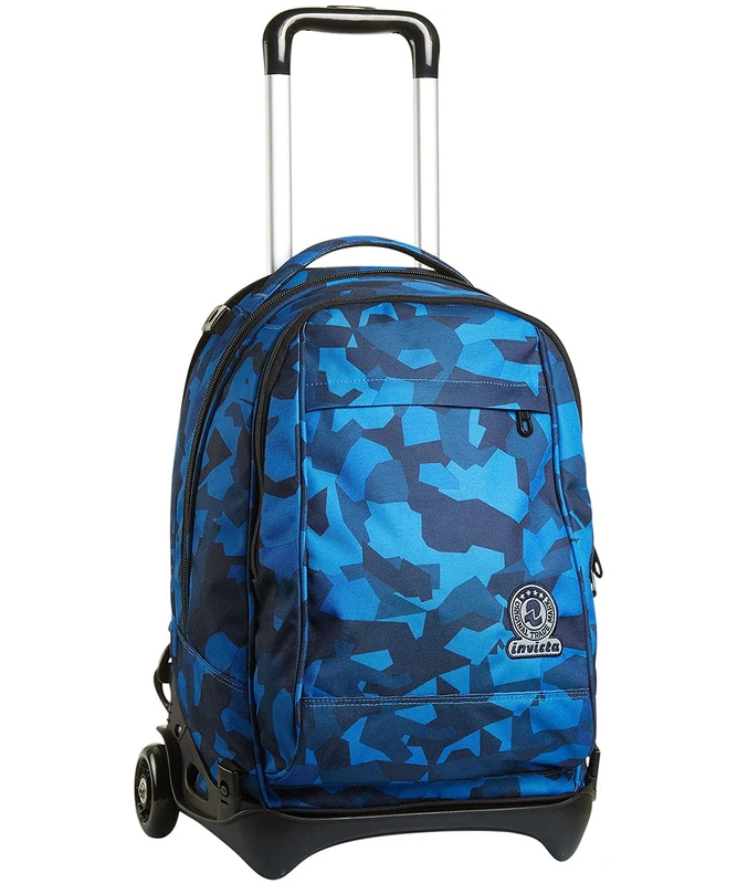 Invicta Trolley - New Tech Camo Squared, Blue, 3in1 Detachable Backpack, Travel and School