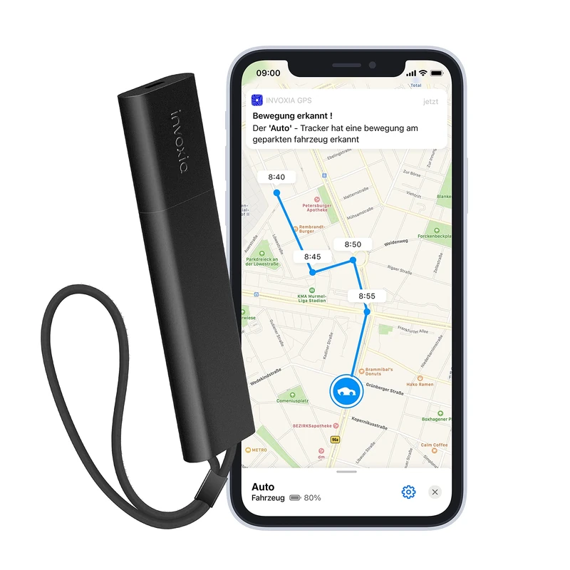 Invoxia Cellular GPS Tracker - for All Cars, Motorcycles, Bicycles as well as for Seniors, Children, Valuables - Up to 4 Months Battery Life - Includes SIM Card & 1 Year Subscription - 4G LTE-M