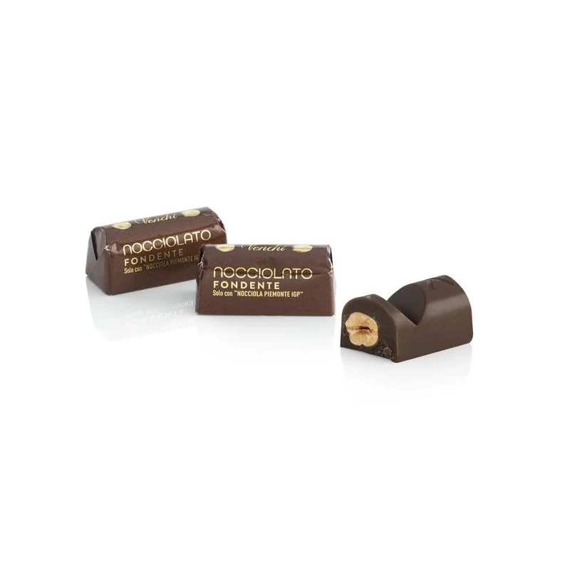 Venchi - Dark Hazelnut Ingot - Chocolate with Whole PGI Piedmont Hazelnuts, 1 kg - Gluten Free - Vegan