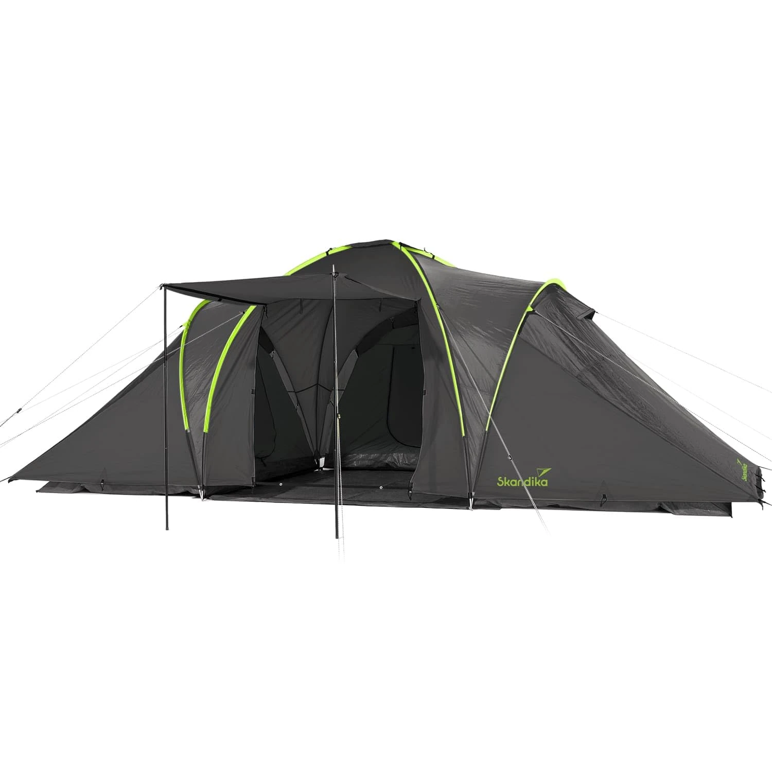 Skandika Daytona 6 Man Tent | Large 6 Person Dome Tent, 3 Sleeping Cabins, Waterproof 3000 mm, 195 Peak Height, Sun Canopy, Family Camping, Festivals