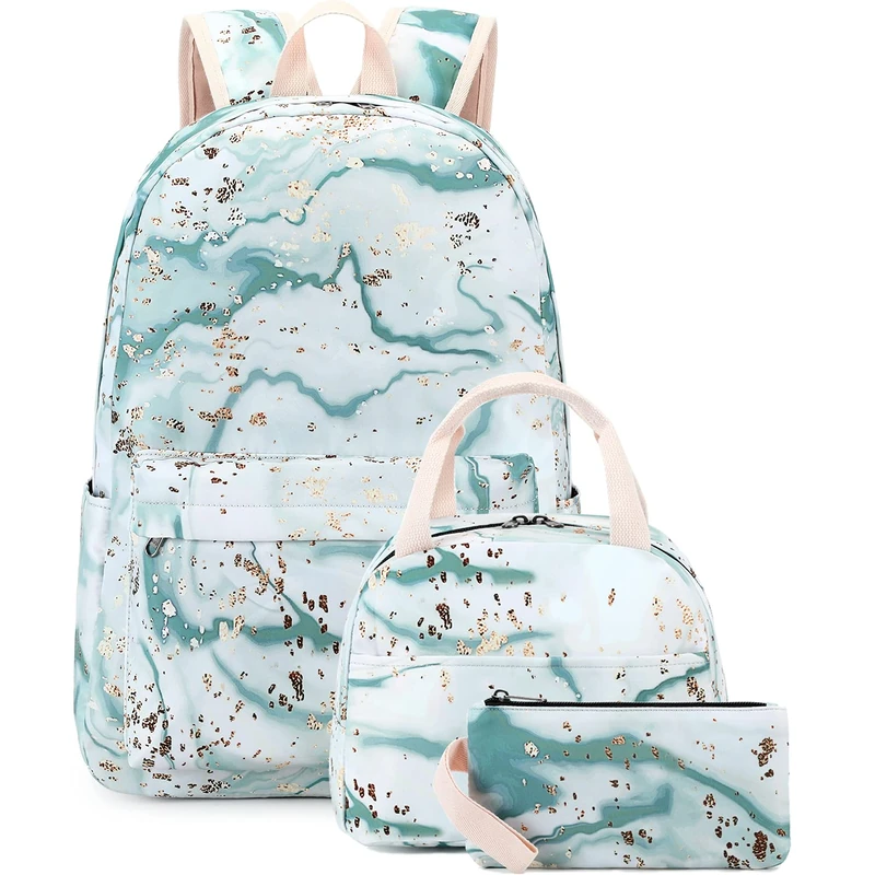 BLUBOON School Backpack Set Teen Girls Bookbag with Lunch Bag and Pencil Case - Image 1