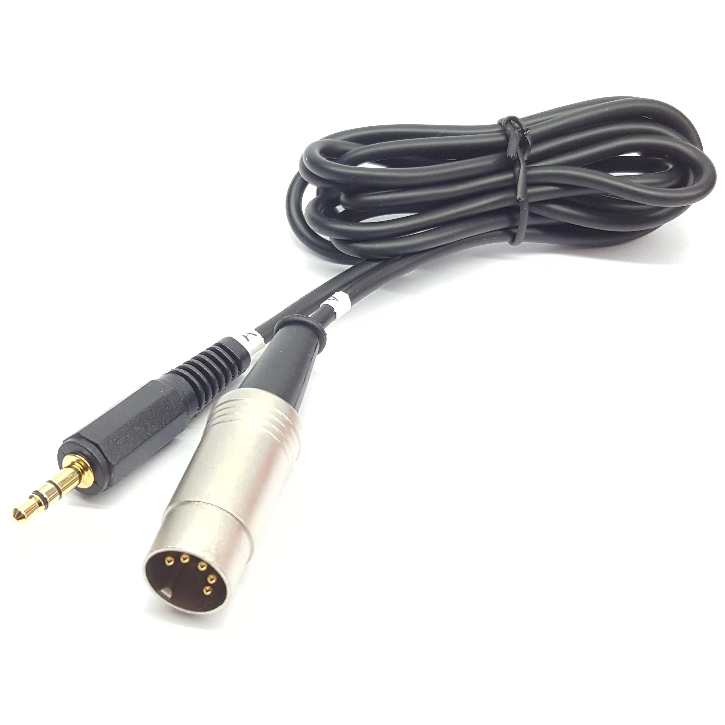 CoolNovelties Gold MIDI 2.0 TRS (Type A) Cable for Korg, Make Noise, Akai, 3.5mm fitted with metal-bodied Rean (Neutrik) brand metal-bodied DIN plug with gold pins