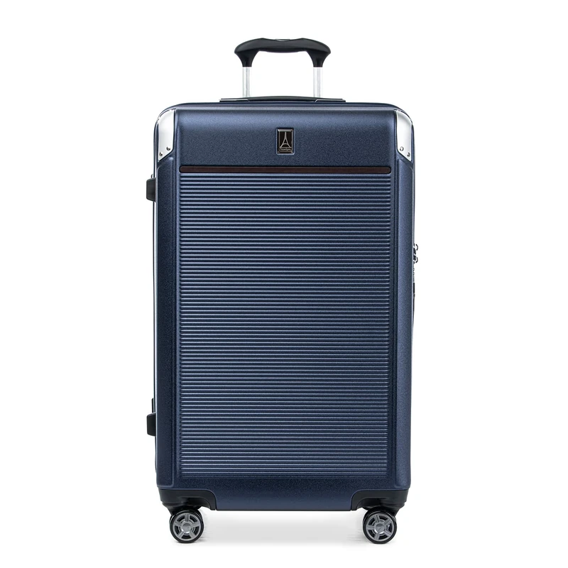 Travelpro Platinum Elite Hardside Expandable Checked Suitcase, 8 Wheel Spinner, TSA Lock, Hard Shell Polycarbonate Suitcase, True Navy Blue, Checked Large 77x46x35 cm