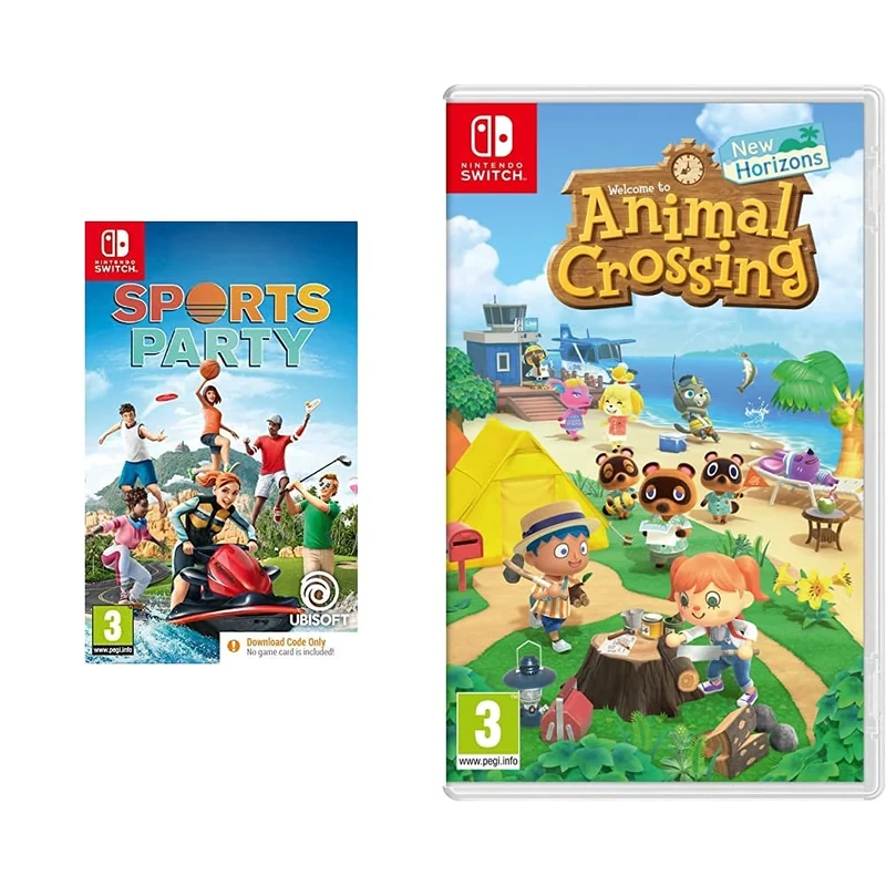 Animal Crossing: New Horizons (Nintendo Switch) + Sports Party (Code in Box) (Nintendo Switch)