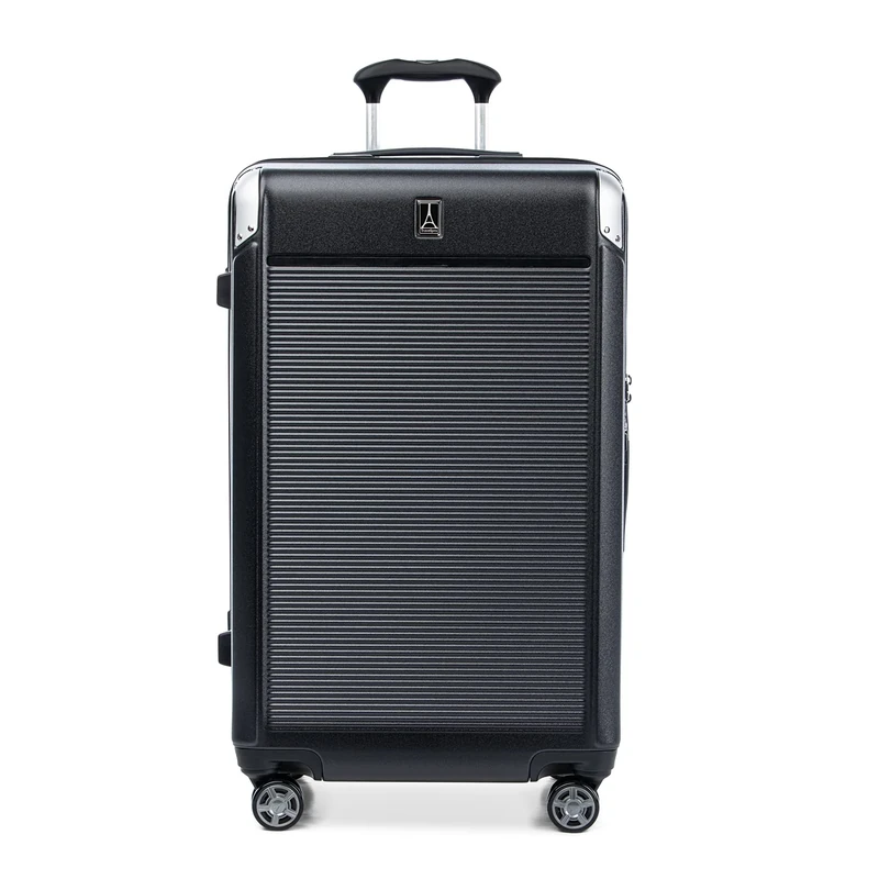 Travelpro Platinum Elite Hardside Expandable Checked Suitcase, 8 Wheel Spinner, TSA Lock, Hard Shell Polycarbonate Suitcase, Shadow Black, Checked Large 77x46x35 cm