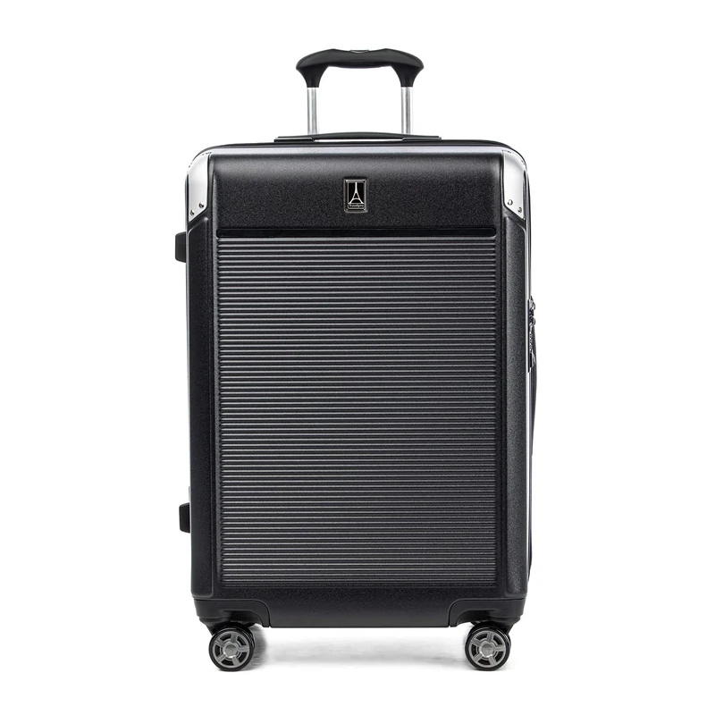 Travelpro Platinum Elite Hardside Expandable Checked Suitcase, 8 Wheel Spinner, TSA Lock, Hard Shell Polycarbonate Suitcase, Shadow Black, Checked Medium 70x46x34 cm