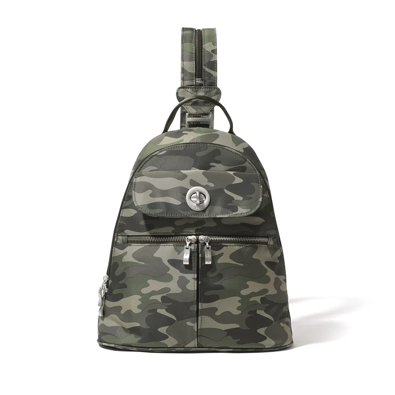 Baggallini Women's Naples Convertible Backpack, Olive Camo, One Size