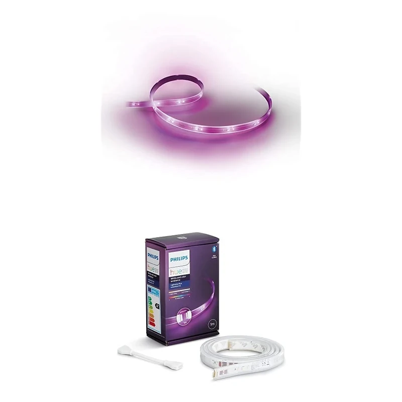 Philips Hue White and Colour Ambiance LED Smart Lightstrip Bundle [2m + 1m Extension with Hue Dimmer Switch], with Bluetooth, Works with Alexa, Google Assistant and Apple Homekit.